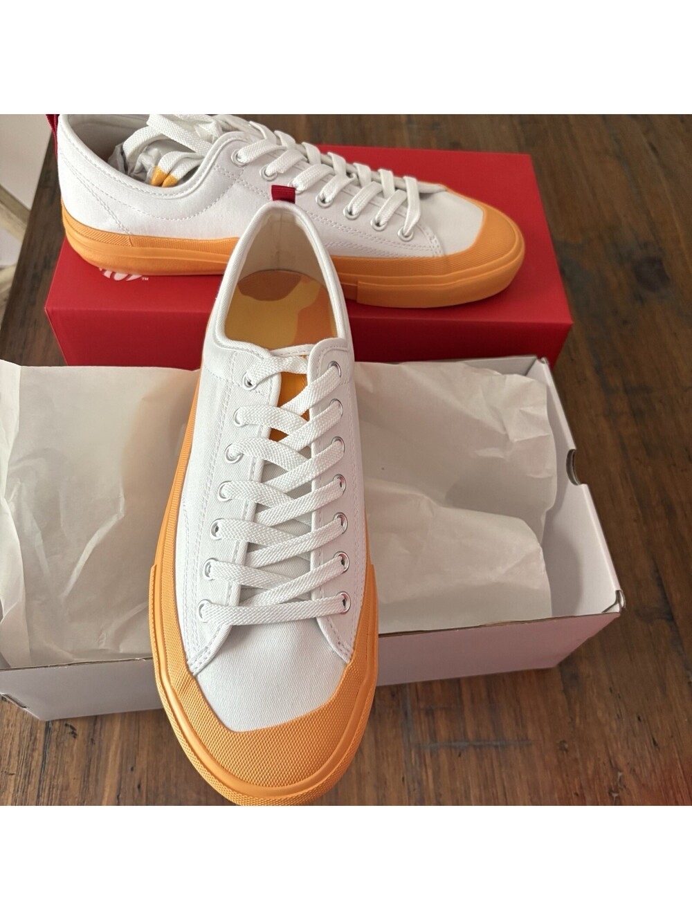 Chick-Fil-A SZ 10 Men’s Shoes Sauce ‘23 Honey Mustard Sneakers White Low Top